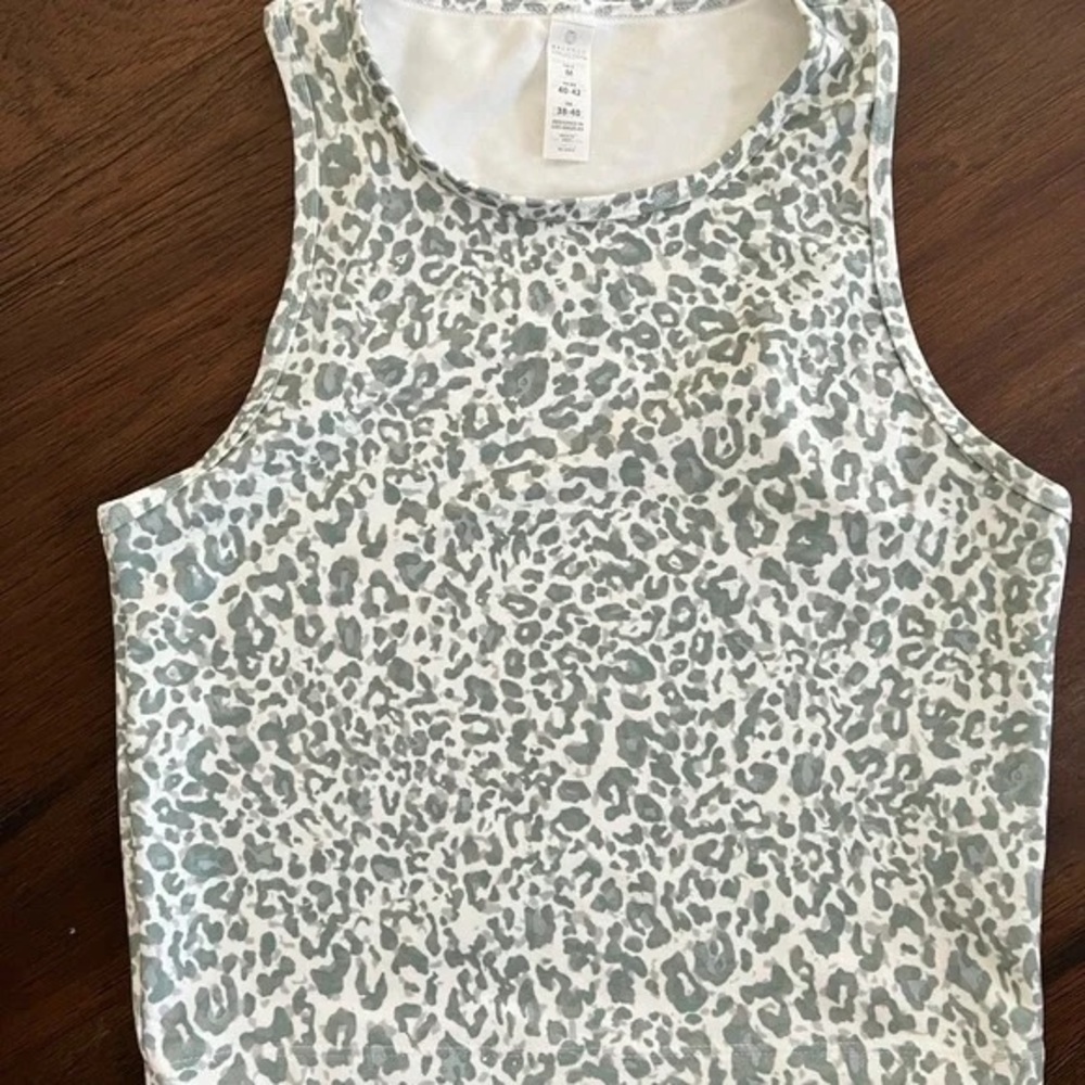 Balance Collection Mia Cropped Tank in sage green Animal Print